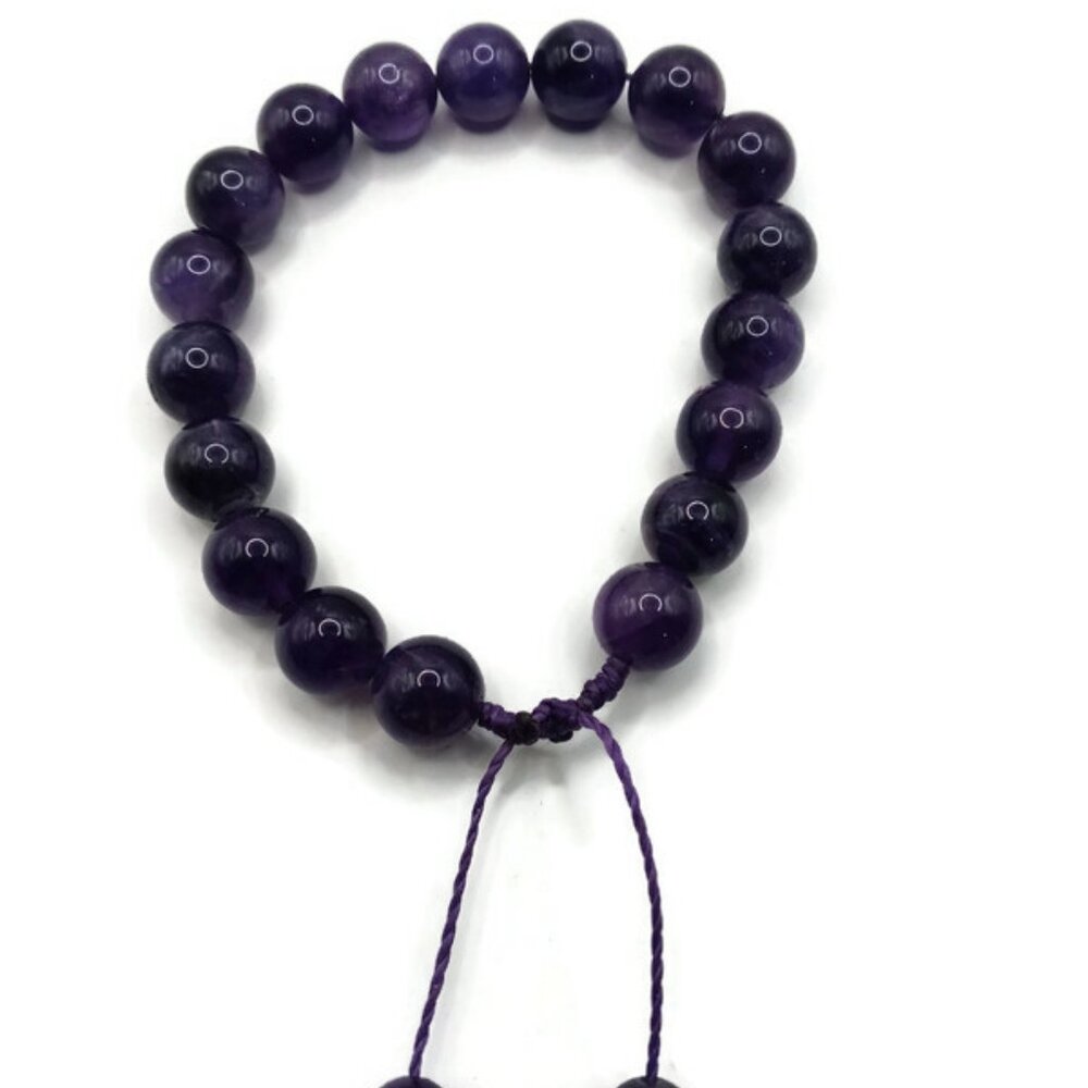 Unisex Handmade Amethyst Stone Bracelet Amulet Spiritual Protection